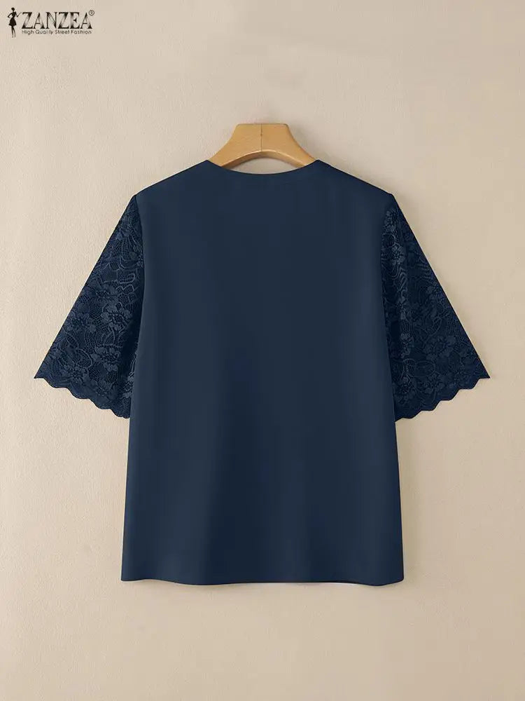 Zebra Stripe Bandage Blouse Elegant Korean Fashion For Women