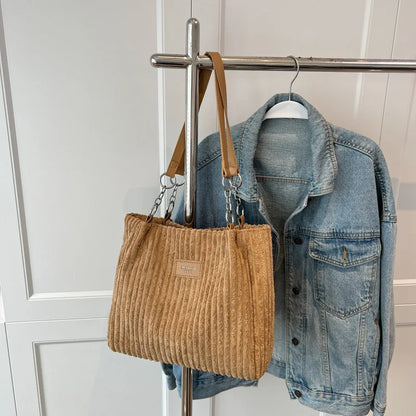 Women Organic Corduroy Shopping Bags