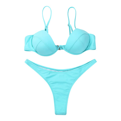 Classic Black V-Wire Push-Up Bikini Aesthetic