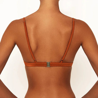 Vintage Style Split Cover Up Green Bikini Set