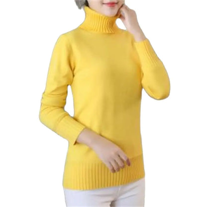 Womens Turtleneck Slim Soft Knit Sweater