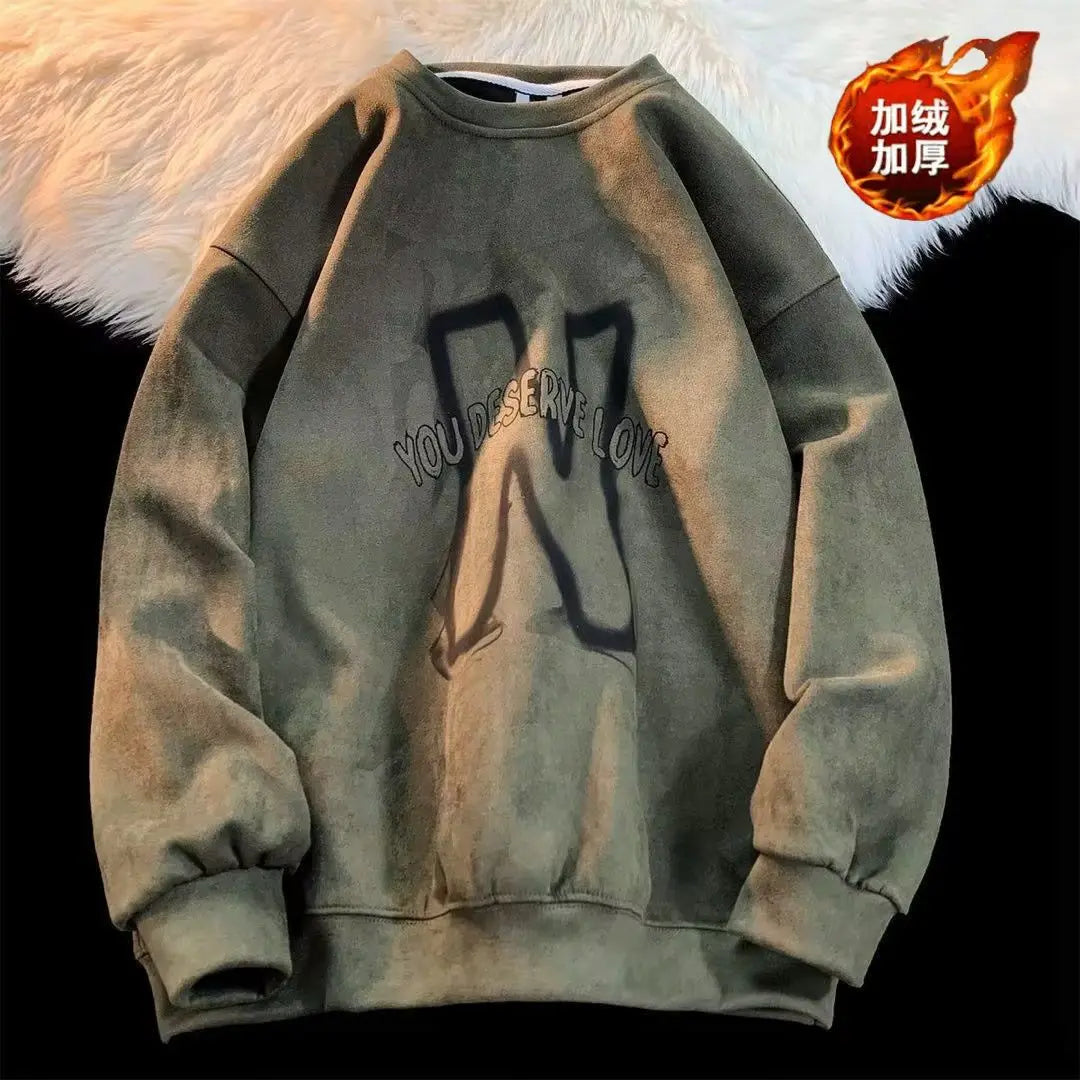 Retro Style Crewneck Men Winter Sweater