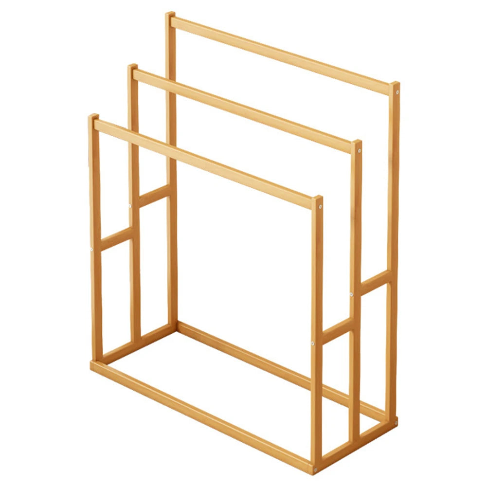 Easy Way At Bathroom 3 Tier Bamboo Freestanding Towel Rack Stand