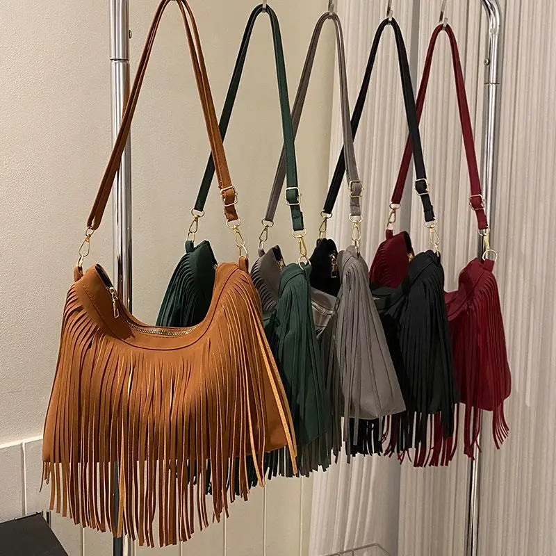 Tassel Ball Leather Mini Crossbody Bags