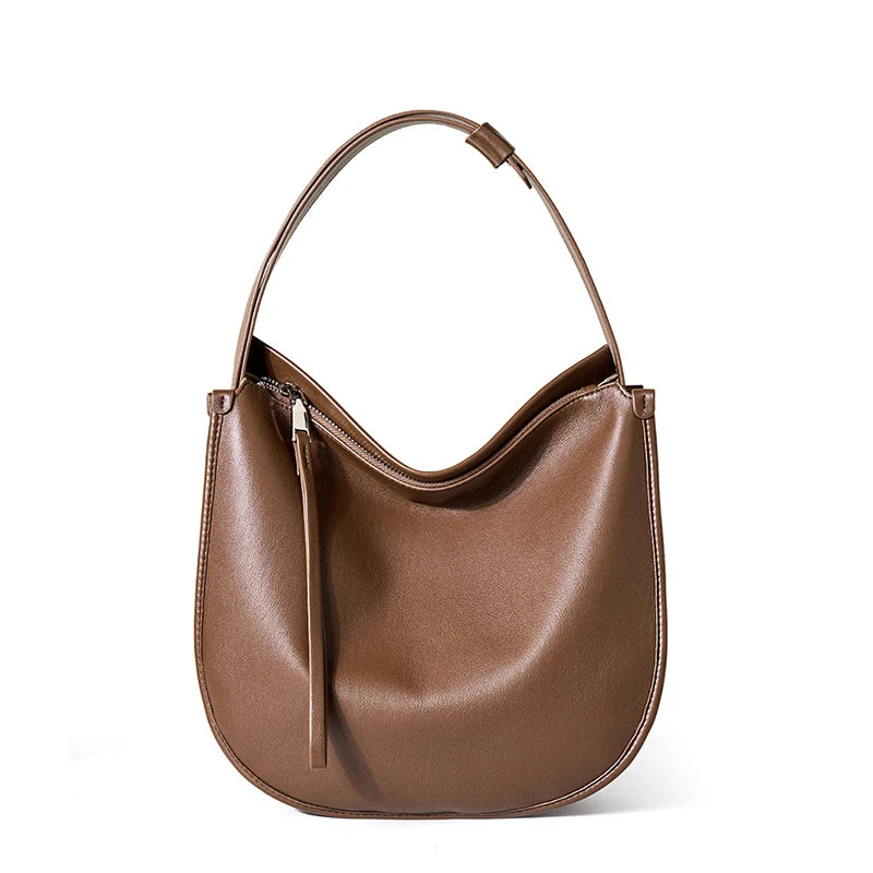 Genuine Leather High Quality Single Shoulder Zipper Tote Bags
