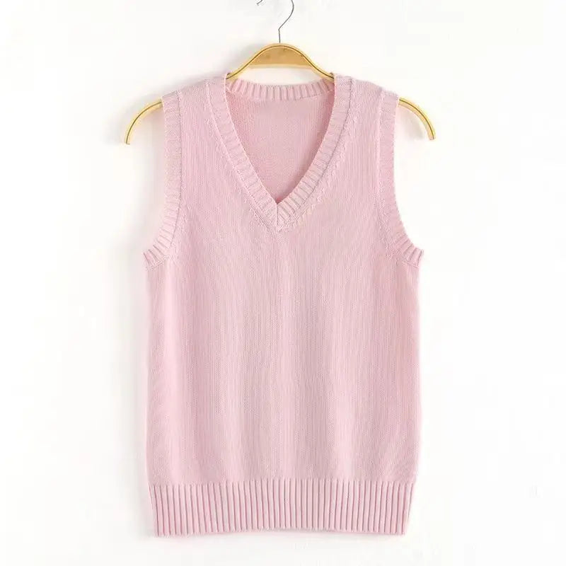 Sleeveless Deep V Neck Cool Womens Tank Sweater