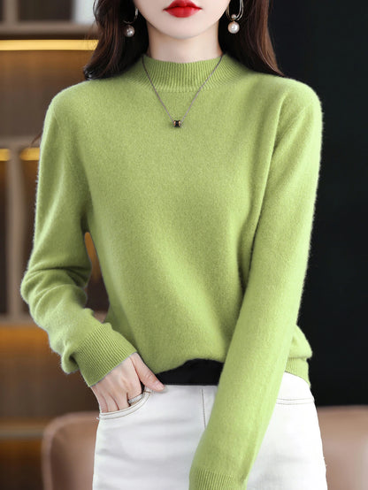 2025 Womens 100 Pure Wool Cashmere Sweater Turtleneck Pullover Loose Fit High Neck Knit Top For Autumn Winter Large Size