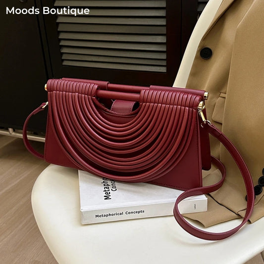 Designer Style Striped Evening Clutch Crossbody Bag