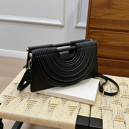 Designer Style Striped Evening Clutch Crossbody Bag