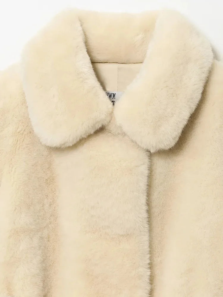 Fluffy Thick Faux Fur Overcoat For Women