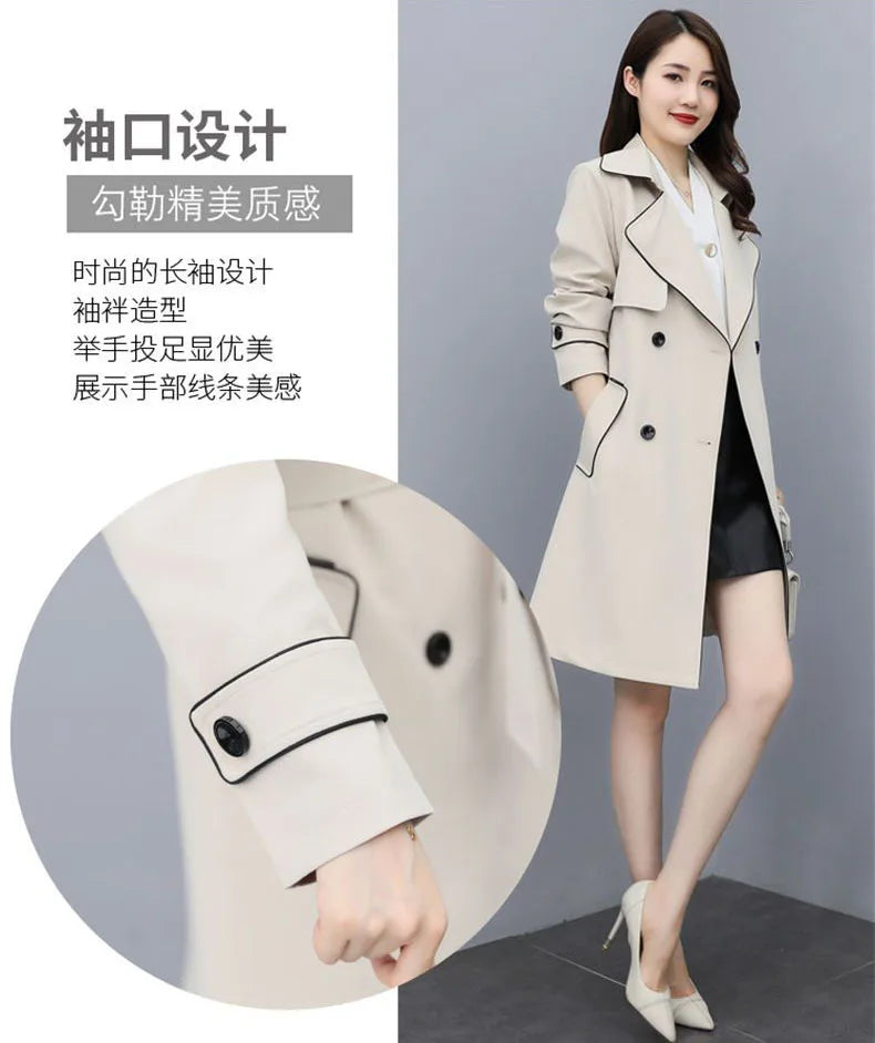 Womens Oversize Long Single Breasted Trench Coat