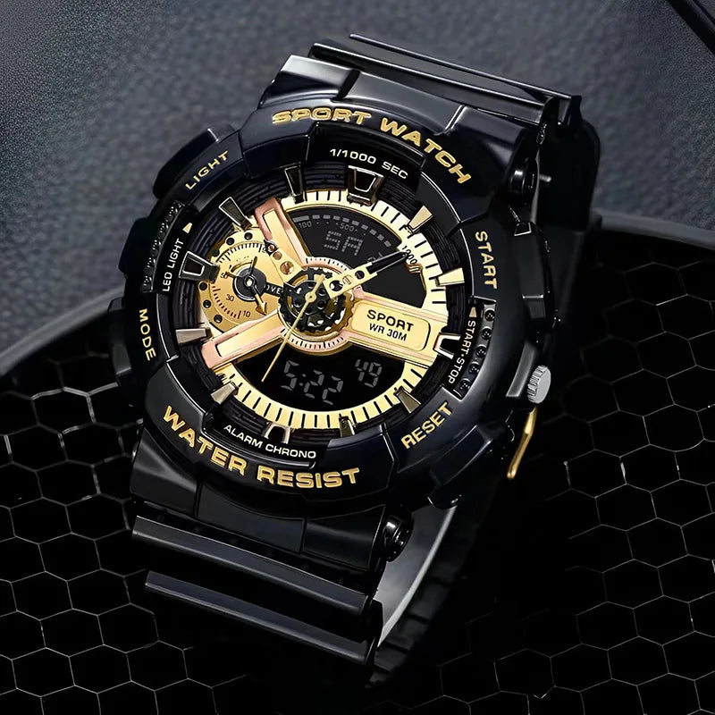 Mens Casual Muscular Sport Digital Analog Watch
