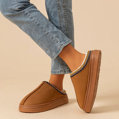 Womens Warm Fluffy Winter Flip Flops