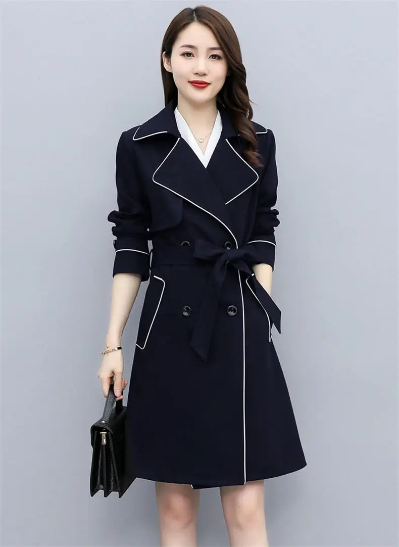 Womens Oversize Long Single Breasted Trench Coat