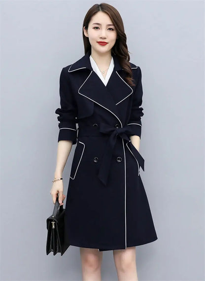 Womens Oversize Long Single Breasted Trench Coat