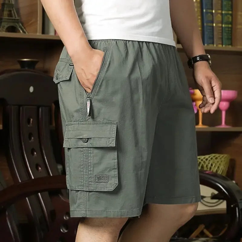 Plus Size Zipper Packs Mens Military Cargo Shorts