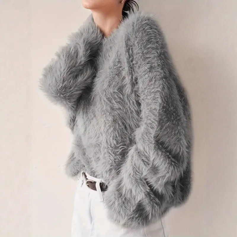 2025 Womens Thick Knitted Sweater Loose Fit Idle Style Pullover Half Polo Turtleneck Versatile Winter Top