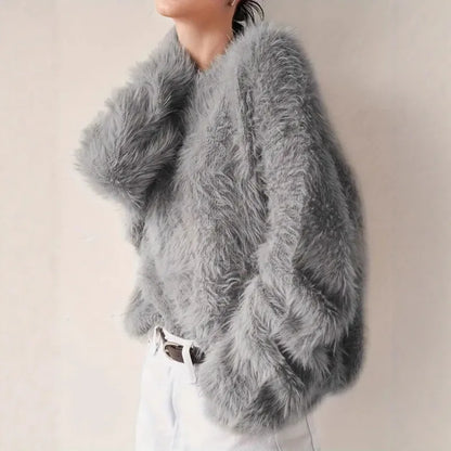 2025 Womens Thick Knitted Sweater Loose Fit Idle Style Pullover Half Polo Turtleneck Versatile Winter Top