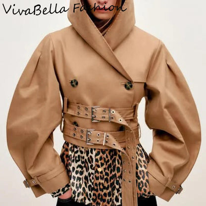 Oversize Long Single Breasted Womens Trench Coat