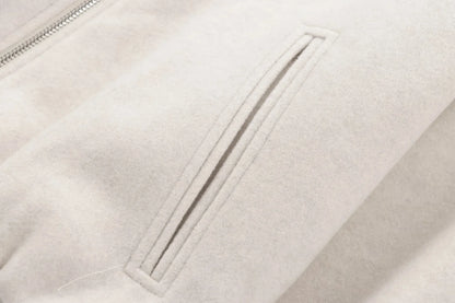 New Zero O-Neck Cropped Bomber Jacket for Women