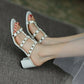 High-End Genuine Leather Flat Sandals: Luxury Open-Toe Style