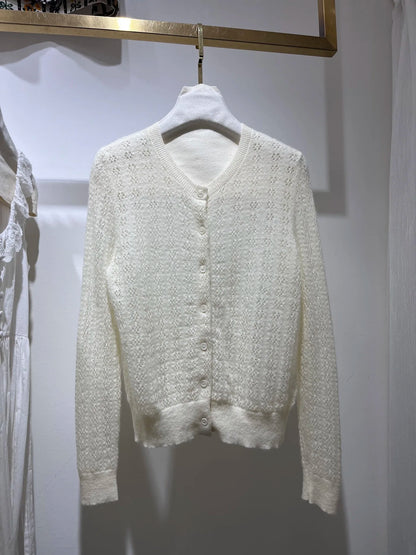 Effortless Breeze: The Delicate Open-Knit Cardigan
