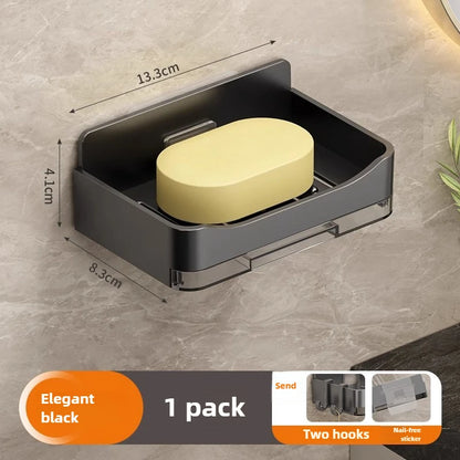 No Drilling Wall Mounted Double Layer Soap Sponge Holder