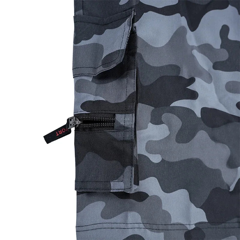 Safari Style Camouflage Printed Drawstring Men Casual Shorts