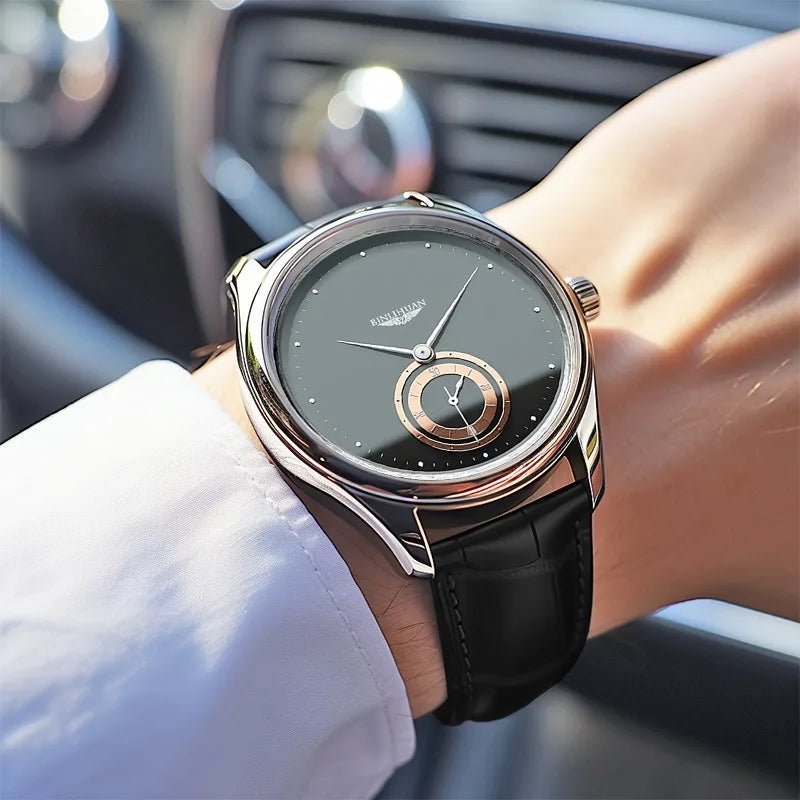 Mens Casual Classic Numeral Gold Analog Watches