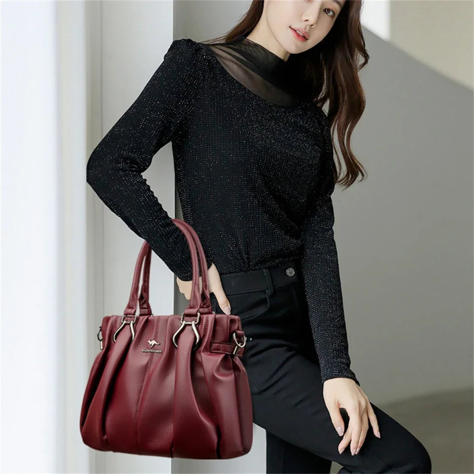 Designer Luxury Genuine Leather Soft Tote Bags For Women