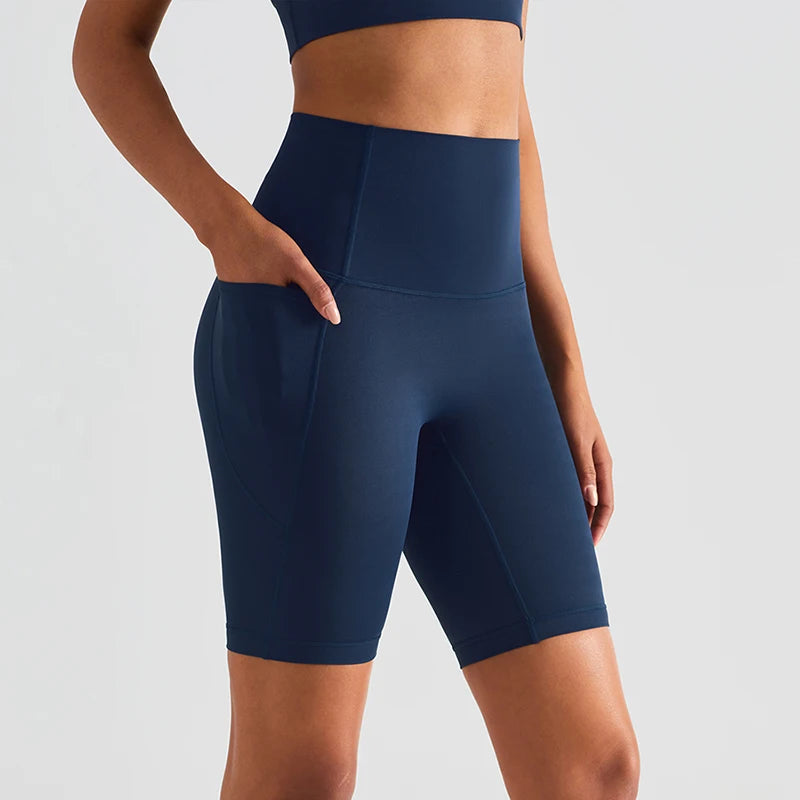 High Waist Women Solid Color Soft Workout Gym Sports Short