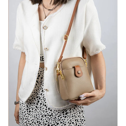 Trendy Genuine Leather Womens Messenger Shoulder Bag High Quality First Layer Cowhide All Match Fashion Handbag