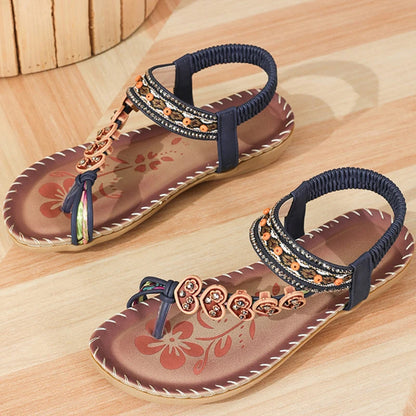 New Fashion Vintage Women Buckle Strap Flat Heel Sandals Summer Beach Travel Shoes Sandalia Feminina Chaussure Femme