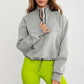 Women's Long Sleeve Solid Color Zipper Collar Sweatshirts