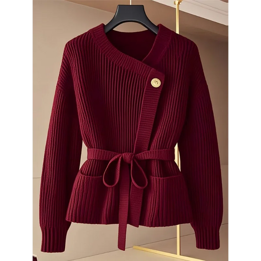 Romantic Edge: The Signature Lace-Up Knit Sweater