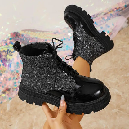 Luxury Silver Design Mid Heel Winter Women Boots