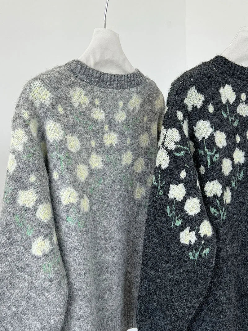 Floral Embroidered Knit Cardigan – Autumn Casual Sweater for Women