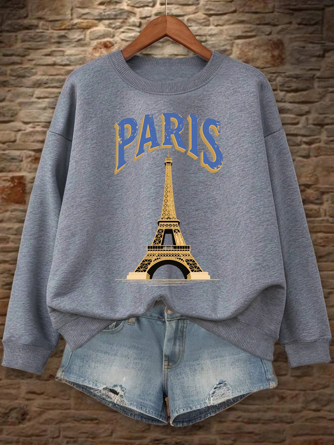 Graphic Paris Printed Women Casual Sweatshirt