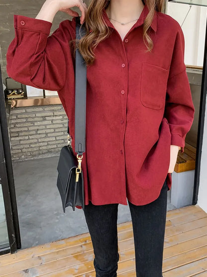 Korean Style Plus Size Blouses: Elegant Office Wear for Autumn and Winter