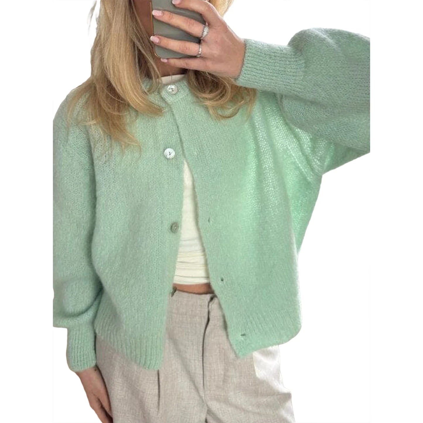 Casual Soft Single Breasted Cardigan Sweater