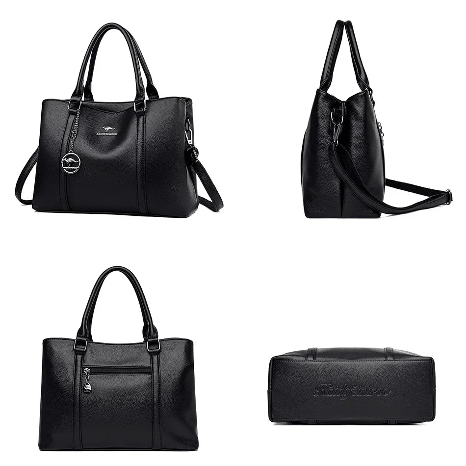 Genuine Leather Luxury Tote Bag For Women High Quality Designer Handbag Crossbody