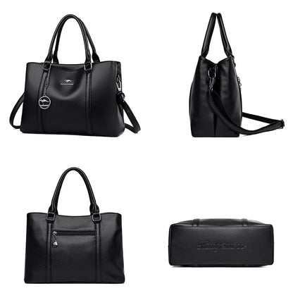 Genuine Leather Luxury Tote Bag For Women High Quality Designer Handbag Crossbody