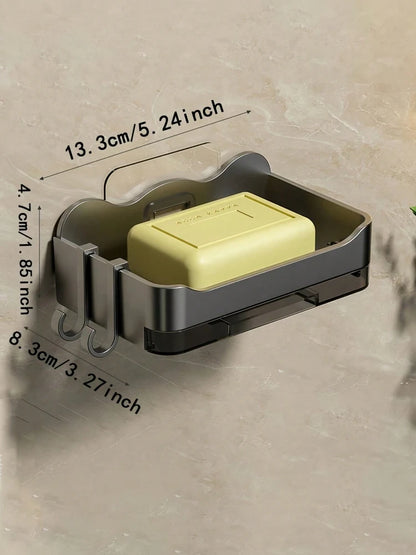No Drilling Wall Mounted Double Layer Soap Sponge Holder
