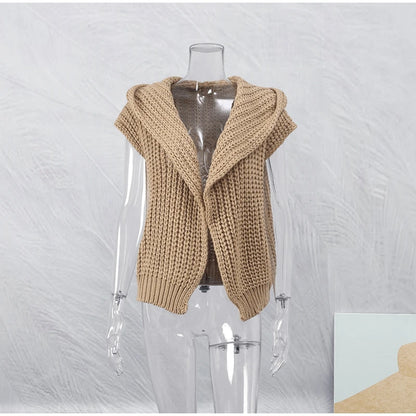 2024 Women's Hooded Sleeveless Knit Vest