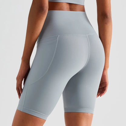 High Waist Women Solid Color Soft Workout Gym Sports Short