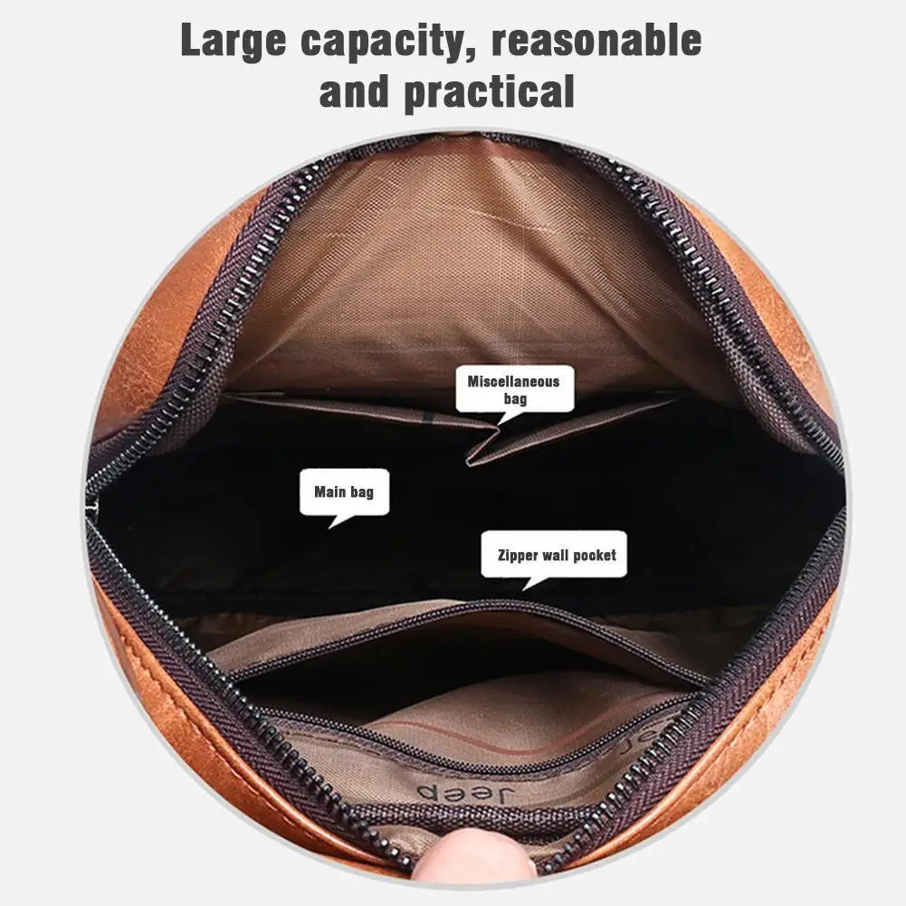 Mens Luxury Leather Shoulder Bag Classic Vintage Messenger Business Crossbody Bag