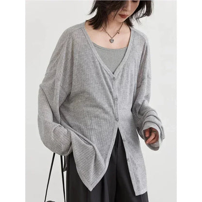 Lightweight V-Neck Knit Cardigan for Women – 2025 Spring & Summer