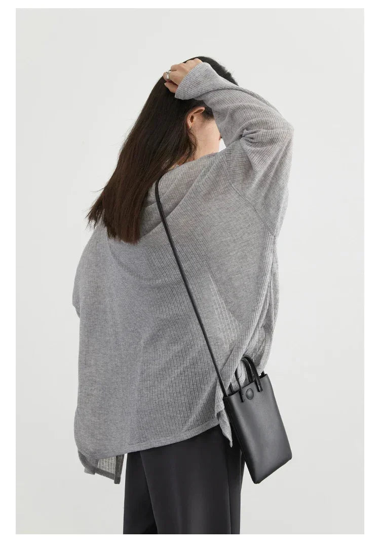 Lightweight V-Neck Knit Cardigan for Women – 2025 Spring & Summer