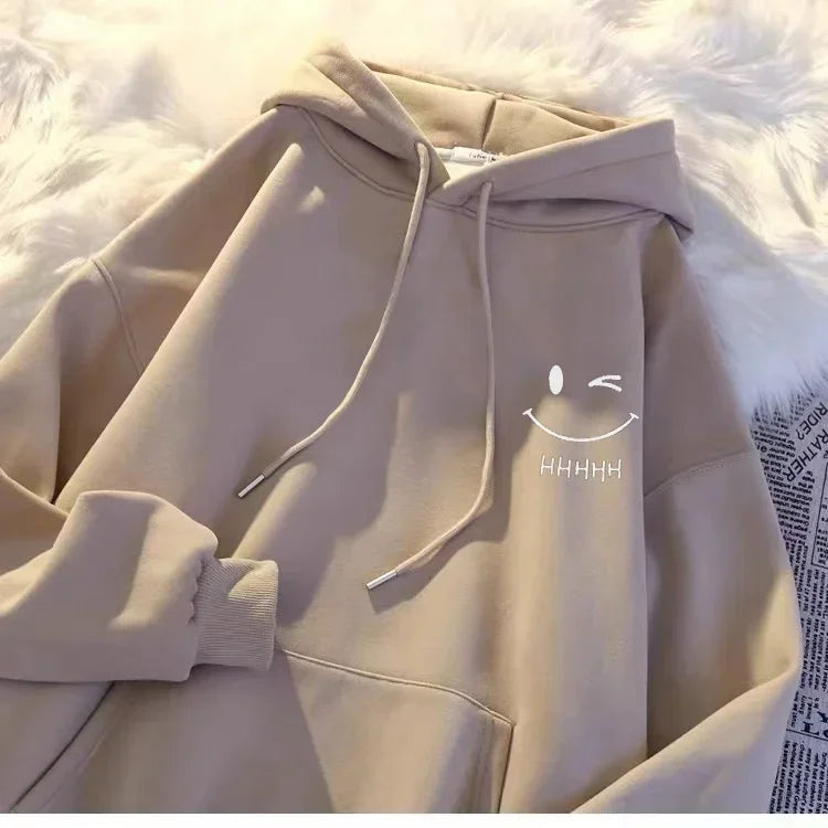 Loose Style Warm Simple Autumn Winter Hoodies
