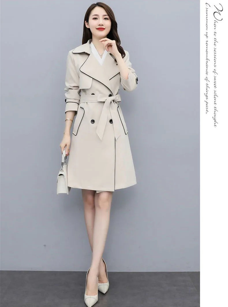 Womens Oversize Long Single Breasted Trench Coat